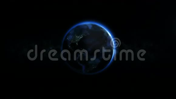 地球在中心的夜晚旋转视频的预览图