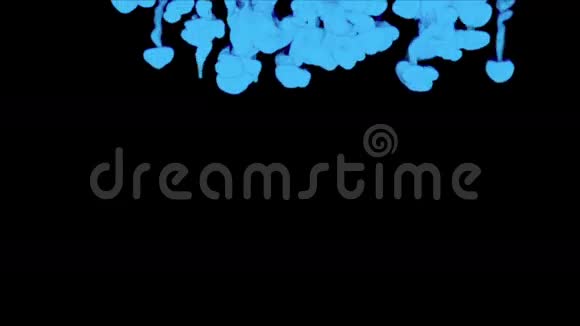 蓝色背景在黑色背景系列的水中输入三维渲染体素图形第2版视频的预览图