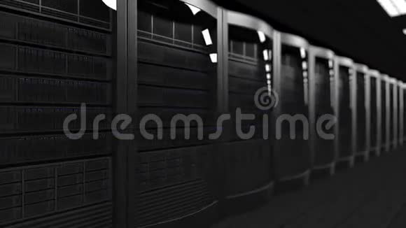服务器机房dolly无缝环4K动画浅焦云技术ISP企业信息技术电子商务视频的预览图