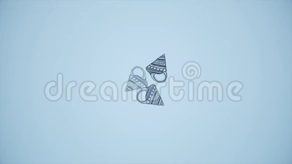 彩绘贝壳的背景绘有贝壳的美丽海洋动画视频的预览图