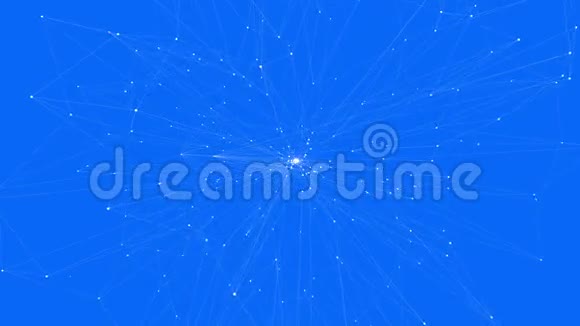 抽象蓝色挥动三维网格或网格的脉动几何物体用作抽象幻想的抽象景观蓝色视频的预览图