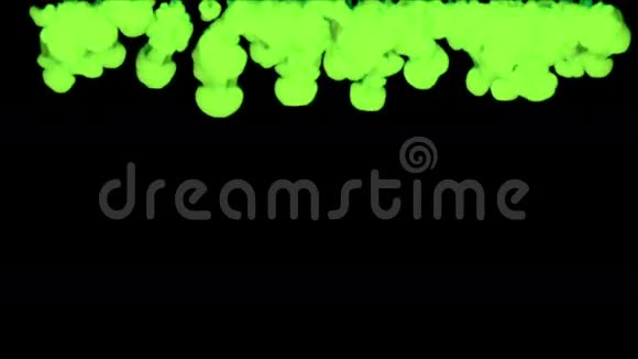 绿色背景在黑色背景系列的水中输入三维渲染体素图形第3版视频的预览图
