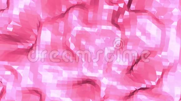玫瑰色或粉红色低聚振荡表面作为凉爽的背景多边形镶嵌红色振动环境或脉动视频的预览图