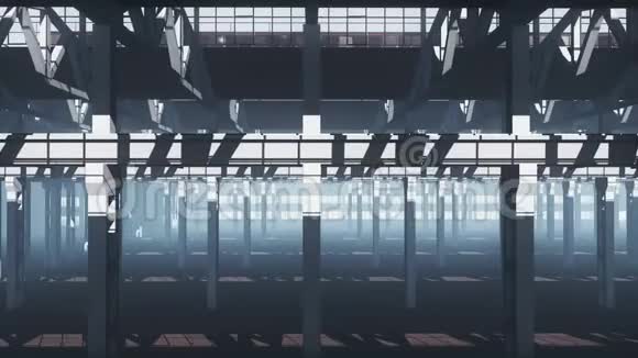 废弃厂房工业厂房内4K视频的预览图