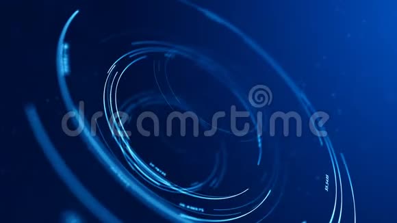 圆形全息图界面环聚焦中的蓝色hud抽象视频的预览图