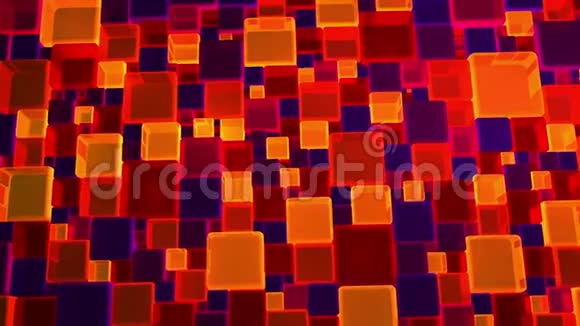 霓虹灯红紫灯立方背景4k视频的预览图