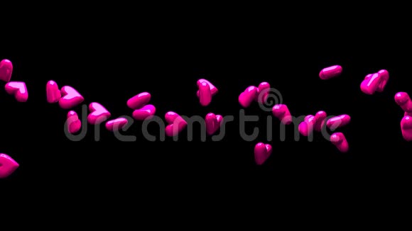 黑色背景上的粉红色心脏视频的预览图