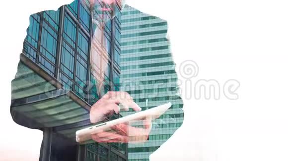 双曝光伦敦写字楼和商人视频的预览图