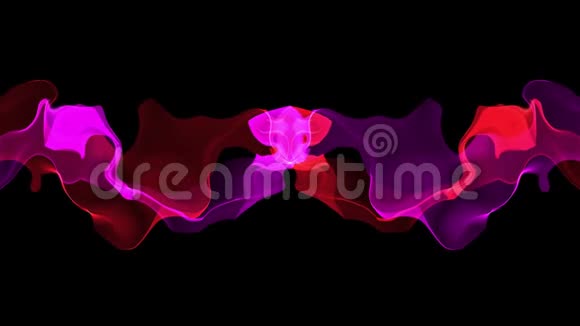 数码湍流颜料喷溅烟云软抽象背景红紫新独特品质缤纷欢乐视频的预览图