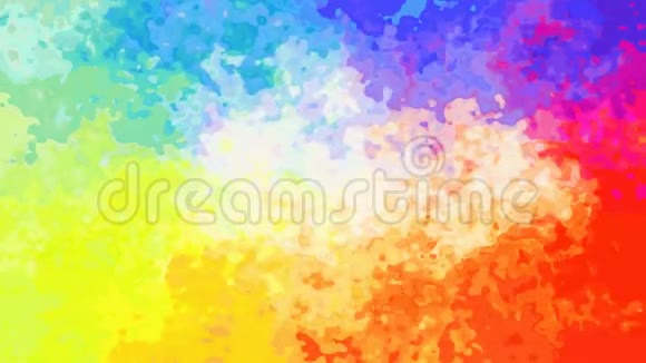 彩色彩色无缝圈视频水彩画彩色效果霓虹灯彩虹全彩色光谱视频的预览图