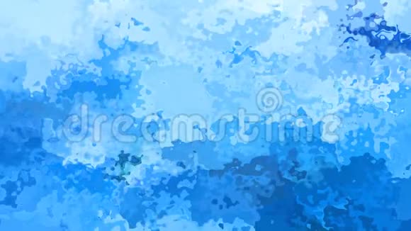 动画闪烁彩色背景无缝循环视频水彩画效果天蓝色视频的预览图