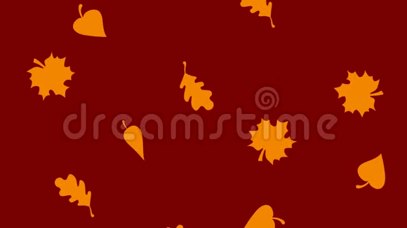 秋天无缝的图案与秋叶高清视频背景视频的预览图