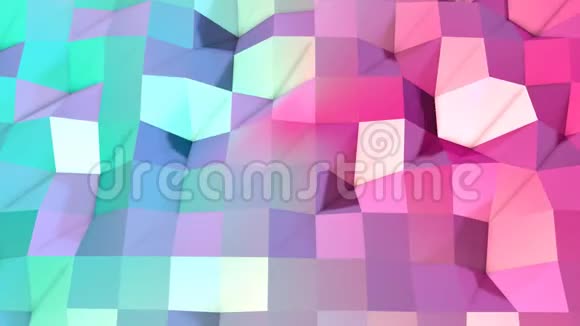 抽象简单的蓝色粉红色低聚三维表面作为奇妙的浮雕移动的软几何低聚运动背景视频的预览图