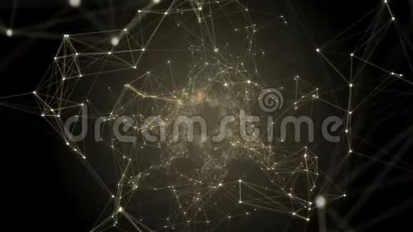 抽象空间和技术背景由恒星线和点组成的丛抽象隧道网视频的预览图