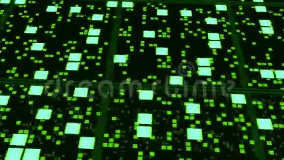 绿色随机发光瓷砖透视表面视频的预览图