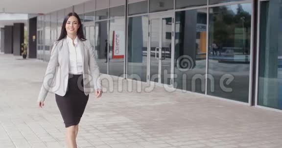 华丽的商务女性行走视频的预览图