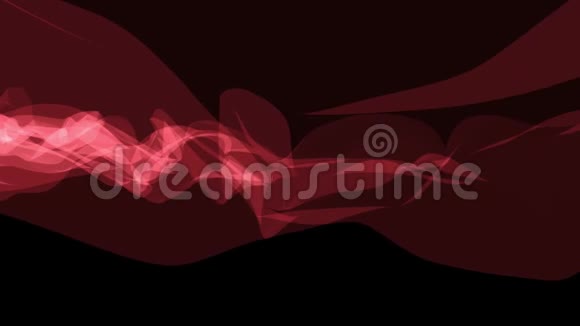 柔和的丝烟红丝带轻柔的流动数字模拟湍流抽象动画新质量视频的预览图