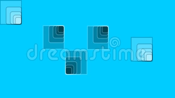 视频介绍与蓝色方块在艺术风格下降元素建筑检查其中一些旋转缩放视频的预览图