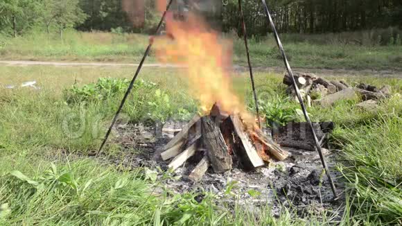 营火户外燃烧视频的预览图