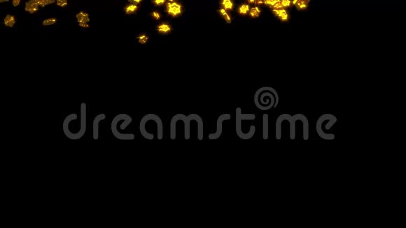 许多胖乎乎的金色六枝星在下雨视频的预览图