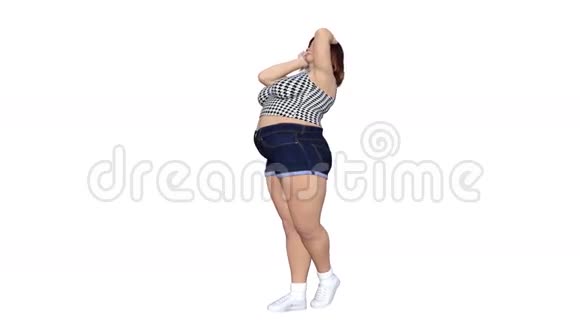 减肥后的脂肪4k视频动画白色视频的预览图