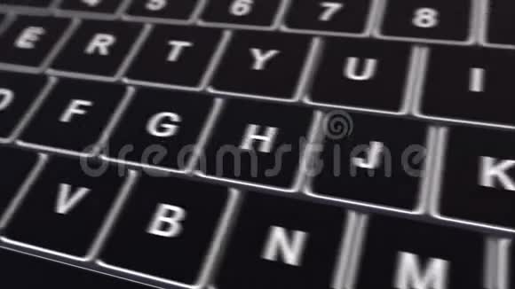 多利的黑色电脑键盘和发光添加到购物车钥匙概念4K剪辑视频的预览图