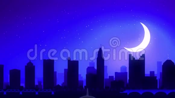 哥伦布俄亥俄美国飞机起飞月夜蓝天线旅行视频的预览图