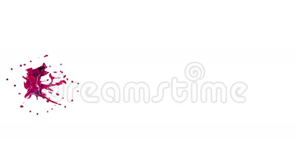 透明的红色油漆在清晰的白色背景上形成一个圆圈阿尔法哑光全高清CG3D渲染2视频的预览图