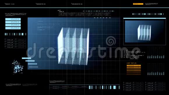 虚拟屏幕的立方体三维渲染黑色视频的预览图