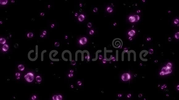 紫红色发光空气肥皂泡运动背景视频的预览图