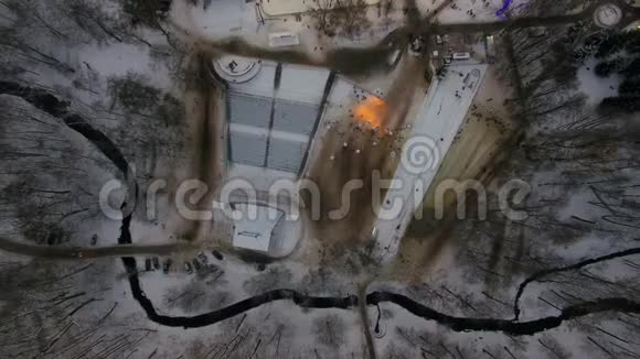 空中加里宁格勒中央城市公园视频的预览图