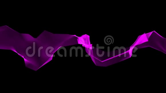数字多边形软丝带轻柔的波浪紫色的抽象背景新动态技术艺术色彩视频的预览图