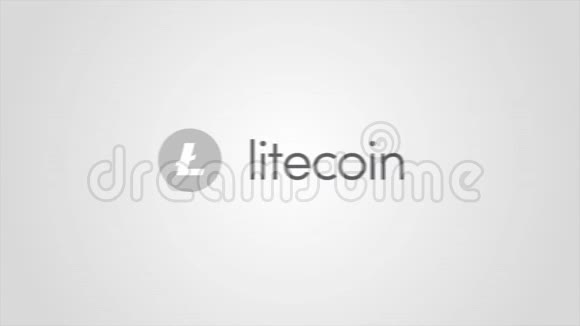 虚拟货币Litecoin密码货币LitecoinLTC货币在这里接受在白色背景上签名加密货币视频的预览图