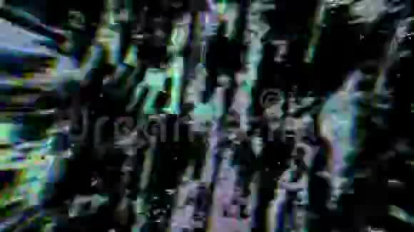 充满活力的迷幻霓虹灯网络朋克闪闪发光的背景视频的预览图
