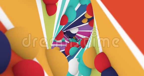 彩色线条和气泡的抽象插图视频的预览图