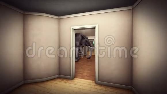 客厅里的大象三维渲染视频的预览图