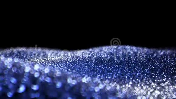 蓝色光泽移动闪光背景抽象无缝VJ环粒子阿尔法哑光视频的预览图