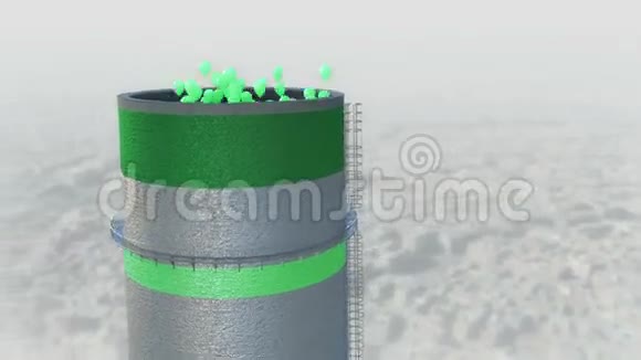 从塔上飞气球的污染生态概念视频的预览图