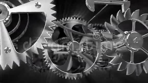 时钟齿轮机构中的齿轮视频的预览图