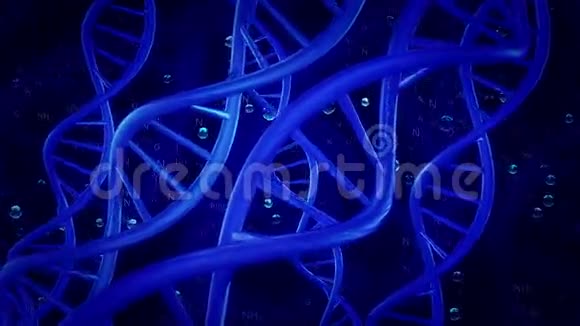 蓝色的DNA螺旋在深色的布莱视频的预览图