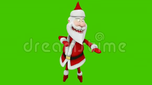 欢快的圣诞老人的舞蹈圣诞节的概念绿色屏幕前的循环动画视频的预览图