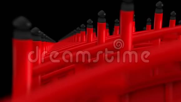 日本红桥十字风景神道桥CG循环动画视频的预览图