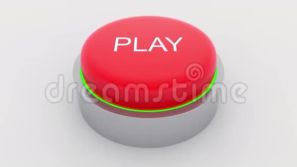 大红色按钮播放铭文被按下概念4K剪辑视频的预览图