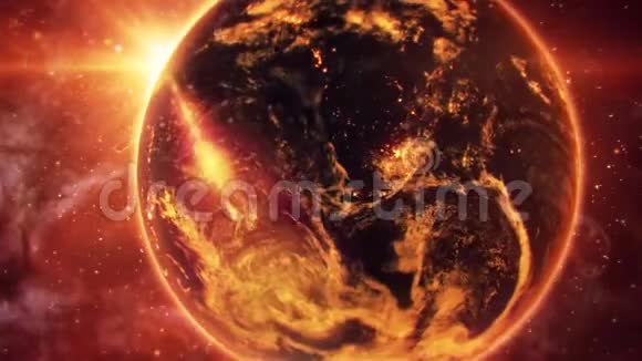 3D地球在日光国际标志运动背景背景退视频的预览图