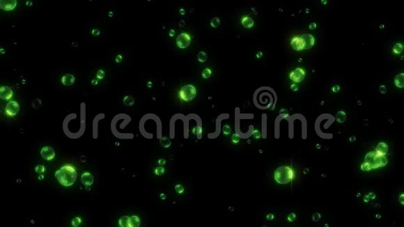 绿色发光空气肥皂泡运动图形背景视频的预览图