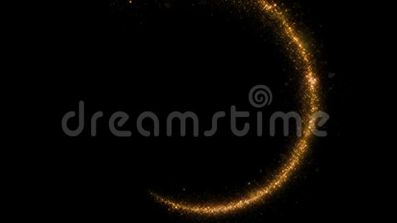 金光闪闪的星尘魔法螺旋的痕迹闪闪发光的粒子在黑色视频的预览图