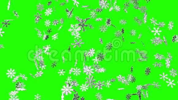 绿色铬键上的雪晶视频的预览图
