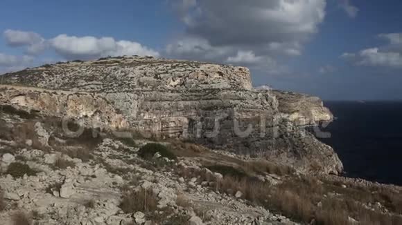 欧洲马耳他蓝洞区全景录像视频的预览图