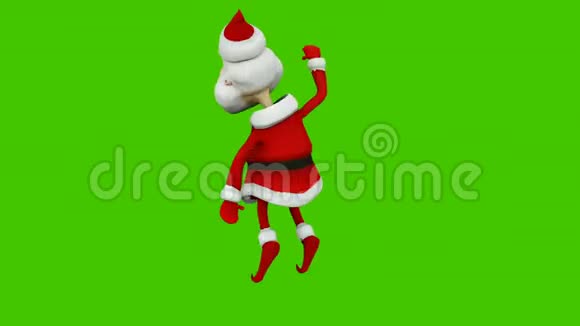 欢快的圣诞老人的舞蹈圣诞节的概念绿色屏幕前的循环动画视频的预览图