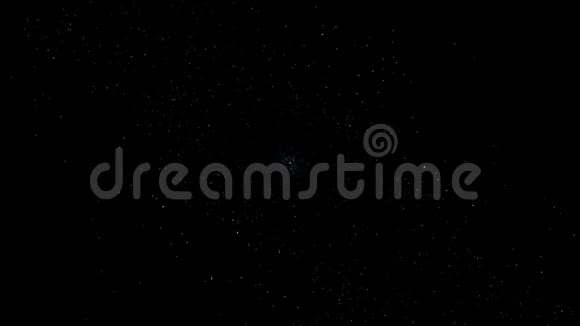 黑色背景上有白色恒星尘埃的抽象星系数字宇宙与白色闪亮的恒星单色视频的预览图